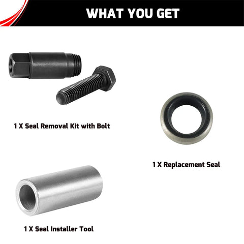 Transmission Shifter Seal Remover And Installer Tool DIY Friendly For Turbo 300 350 400 700-R4 4L60 200-4R 200C 350C 425 475 Includes Replacement Seal Kit And Guide For Quick Safe Seal Removal And Installation. kit parts