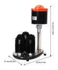 Heavy Duty Commercial Electric Glass Cup Washer Featuring Five Brush Wine Glass Cleaning Machine, dimensions shown.