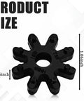 Black star-shaped bushing with measurements, part of 2Pack Steering Column Coupling For Hyundai And Kia 56315-2K000FFF kit.