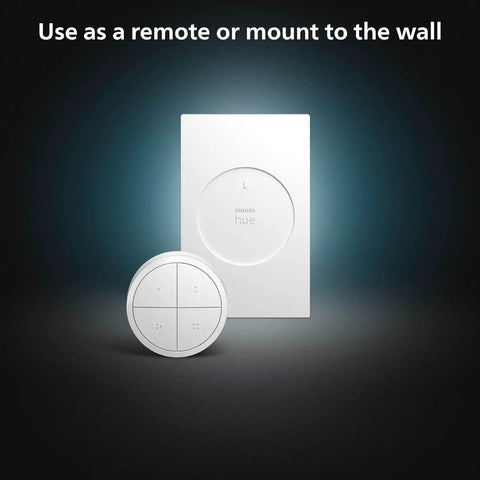 Wall Tap Dial Dimmer Switch For Smart Lights White 1 Pack Easy Wireless Setup No Wiring Required Requires Bridge Works With Hue
