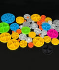 50pcs plastic belt pulleys set for RC cars, trucks, boats, drones and robots, 2mm bore, variable diameters colorful assortment