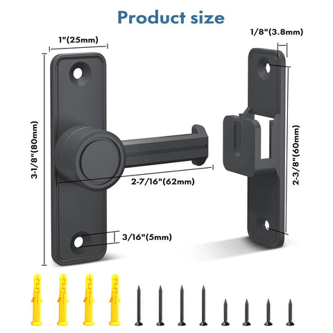 Heavy Duty Barn Door Lock Latch 90 And 180 Degree Adjustable For Doors Windows Gates Outdoor Use Built Tough As Nails