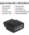Vgate vLinker MC+ Portable OBD2 Scanner For Android iOS And Windows With Bluetooth Three Point Zero And BLE Four Point Zero Code Reader