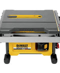 Badass Cordless Table Saw With 8 Inch Blade And 24 Inch Rip Capacity Featuring Flexvolt Auto Voltage Switching Battery Power And Precision Rack Pinion Fence Setup for serious shop projects, top view.