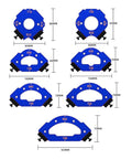 Precision Round Corner Radius Template And Woodworking Router Jig Slick Profile with various sizes shown for curved cuts.