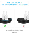 Electric Rotating Display Stand With Rechargeable Battery, Motorized Turntable For Live Streaming Video Shoot Photography, 3 In 1 Size Platform with lotion bottles.