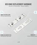 Heavy Duty 4.8 Inch Galvanized Steel Bed Hinge For Murphy And Folding Beds Square Corner Replacement Hardware display