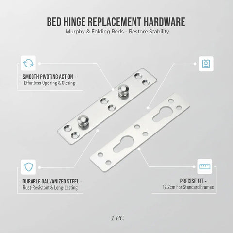 Heavy Duty 4.8 Inch Galvanized Steel Bed Hinge For Murphy And Folding Beds Square Corner Replacement Hardware display