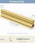 Six Pack Adjustable Matte Gold Drawer Pulls For Cabinets And Furniture, size details with width 1/2 inch, height 3/4 inch, length 4 6/16 inches