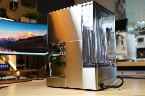 Top Tier Dual Boiler Espresso Maker With Smart Thermoblock And Precise PID Temp Control featuring a sleek stainless steel body and 1.7L water tank.