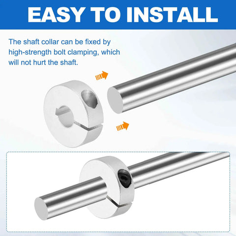 2 Pack Aluminum Shaft Collar Clamp Style Locking, 3/4 Bore, 1-9/16 OD, 1/2 Thick, Heavy Duty One Piece Design for CNC Machines and Industrial Automation, Secures Bearings, Gears, and Pulleys on Shafts on metal shaft