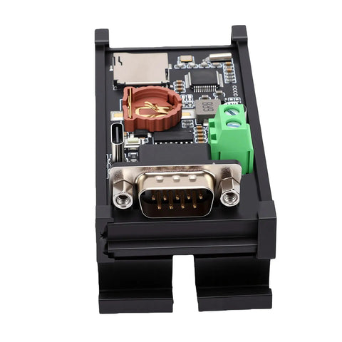Straight Fire RS232 Serial Port Recorder For Capturing Critical Data Logs Directly To Memory Card With Spot On Timestamps, top view, electronic components.