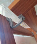 Top Notch Two Pack Beefy Flip Over Cabinet Door Folding Hinges Durable Zinc Alloy Elastic Aircraft Style Furniture Hardware mounted on wooden cabinet.