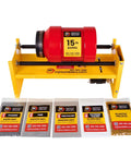 15 Pound Rock Tumbler Kit With Grit Included, Heavy Duty Rock Polisher Machine shown with 15-lb barrel and grit packets