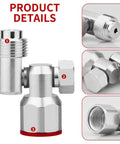 2 Pack 7/8 Inch Thread Swivel Joint For Airless Paint Sprayer Guns, 360 Degree Rotation, Stainless Steel, Beefy Build, Built Tough, 235486 Thread Compatible, Heavy Duty Spray Gun Connector close-up with threaded ends