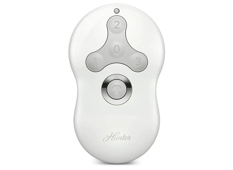 Go To Universal Ceiling Fan Remote Control For Indoor Fans With Three Speed Settings Instant On And Off Quick Setup Full Range Functionality Fits Any Decor, white remote front view.