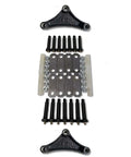 Heavy Duty Tandem Trailer Axle Suspension Rebuild Kit With 6-1/8 Inch Equalizers And Greasy Shackle Bolts For Standard Eye To Eye Springs Up To 14000 Lbs Load Capacity, kit parts laid out