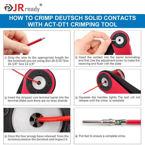 Instructions for crimping DT Connector Kit 604PCS Waterproof Automotive Wire Harness Sealed Connectors Set DIY Friendly.