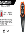 Handy Digital Pocket Thermometer for HVAC and Home Use, Instant Read With Backlit Display, Wide -40 to 482F and -40 to 250C Range
