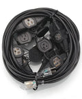 Beefy 50 Foot 14 Gauge Heavy Duty Extension Cord With Eleven Evenly Spaced Sockets NEMA 5 15P To NEMA 5 15R Outdoor Cord