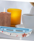 Mediterranean Style RC Sailboat Ornament Wooden Sailing Boat Model For Home Decor Desk Tabletop Decor Nautical Vibe For Living Room