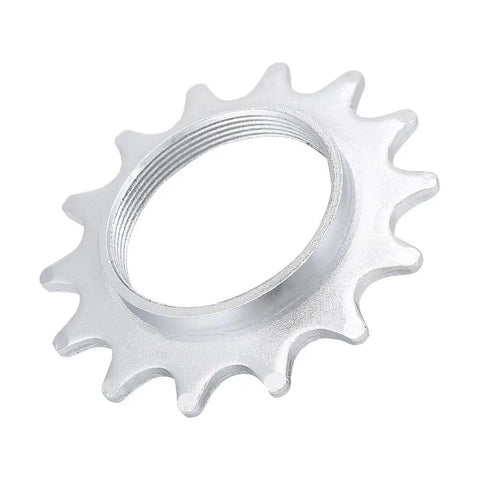 Freewheel Flywheel Single Speed Sprocket For Fixed Gear 14T Heavy Duty Galvanized Steel with smooth hub connection, top view