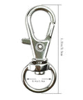 30 Pack Silver Zinc Alloy Swivel Lanyard Snap Hooks with Tight Grip Clamp and Smooth 360 Spin, 1.3 inch snap hook.