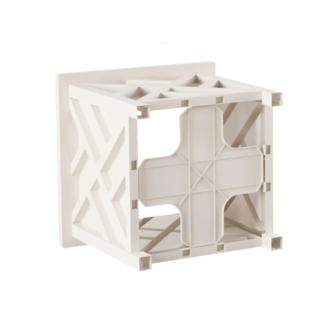 Lattice Design Outdoor Planter Box 14.75 Inch Square 13 Inch Tall White Plant Pot For Front Porch Decor Durable Weather Resistant Planter Cover
