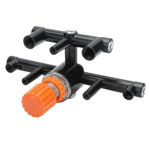Nan Pressure Regulator Valve For Air Compressors And Small Pneumatic Systems, aluminum construction with orange adjustment knob.