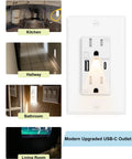 Straight Up Dependable USB C Wall Outlet With Soft Night Light, 20 Pack 24W Fast Charging Socket in kitchen and hallway use.