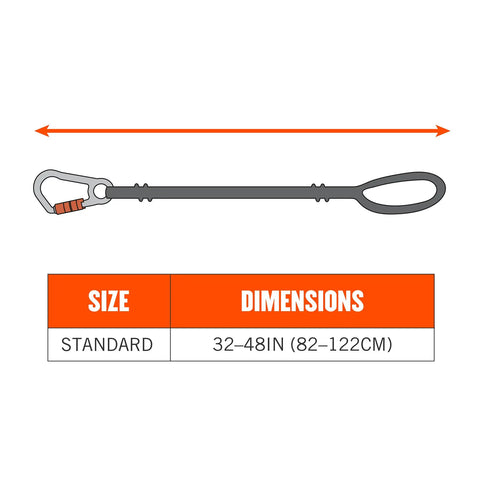 Squids 3105 Tool Lanyard With Aluminum Screw Lock Carabiner For No Snag Secure Attachment, dimensions 32-48 in