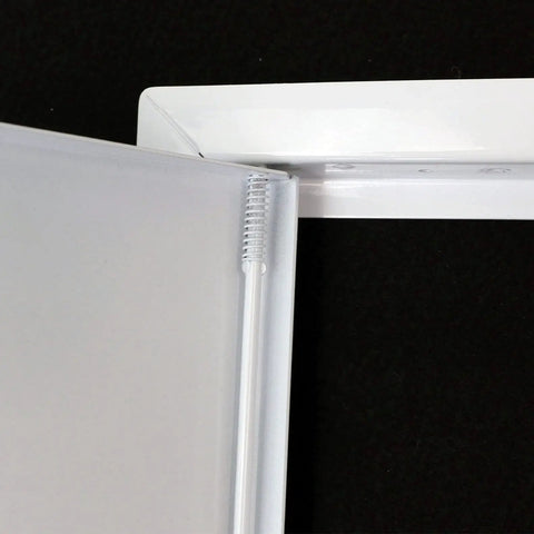 Detail of Heavy Duty Boss Grade 6X6 Inch Galvanized Steel Access Panel with secure lock and key for HVAC access.