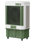 Portable Evaporative Cooler With Large Water Tank And Four Ice Packs, Windowless Air Conditioner For Garage Or Patio, Three Speed Personal Swamp Fan That Crushes Summer Heat And Leaves You No Sweat, green design with wheels, compact size.