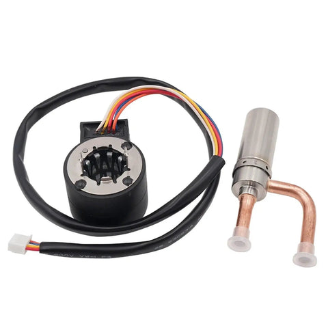 Electronic Expansion Valve DPF Series for Air Conditioning Systems 1.3 to 4.5 DC 12V 5 Wire Solenoid Valve black cable and copper tubes