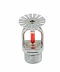 Top Tier Ten Pack Pendent Fire Sprinkler Heads With A 155 Degree Fahrenheit Red Glass Bulb And One Half Inch Npt Pipe Thread viewed from above.