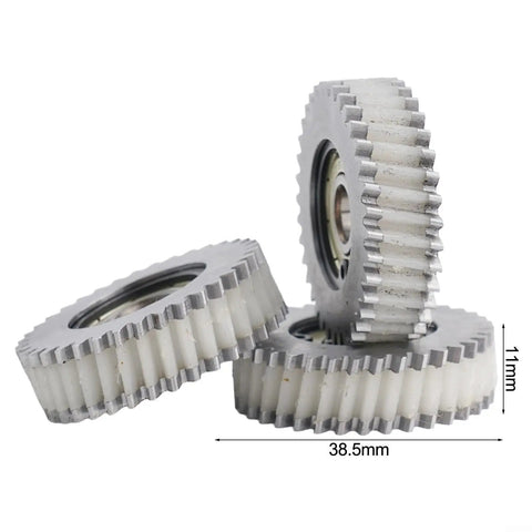 Close-up of 3 Pack E Bike Planetary Gear Kit with 36 Tooth Helical Gears, 38mm steel plastic motor, showcasing high precision details.
