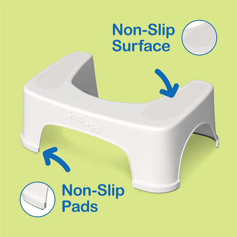 7 Inch Toilet Stool For Squatting To Make Pooping Easier, Helps Open Your Colon Naturally, Durable plastic design with non-slip pads