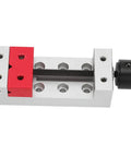 Compact Aluminum Mini Bench Vise For Woodworking Hobbyists, A Handy Little Table Clamp With 50mm Jaw Range, 123mm Overall Length, 20mm Mount Hole Distance, Ideal For Engraving, Drilling, And Small Repairs. front view on white background