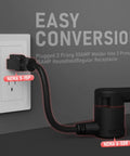 12AWG Heavy Duty Welder Adapter Cord NEMA 5-15P to 6-50R 1ft connected to wall outlet