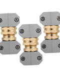 Premium 3 Sets Hose Repair Kit With Aluminium Alloy Weatherproof Garden Water Connector Fittings That Snap On Easy To Stop Leaks And Boost Pressure For Flexible Watering Equipment Like A Boss, 3-piece gray and brass hose connectors