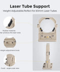 Must Have Adjustable CO2 Laser Tube Mount Holder For 80mm Tubes With Micro Height Adjustment And 45 Degree Reflector Alignment Includes 2 Mounts Pre Drilled Holes And Screws Compatible With Laser Engraving And Cutting Machines showing rubber material and adjustment knob