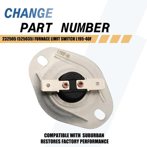 Furnace Limit Switch L195 40F Direct Replacement For SF 42 SF 42Q SFV 42 SHD2542 Open At 195F Close At 155F
