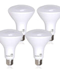 4-pack of BR30 LED flood light bulbs, white, E26 base, part of 8 Pack BR30 LED Flood Light Bulbs 90 Plus CRI 850 Lumens 9.5W 2700K Warm White
