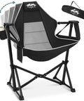 Ultra Comfy Portable Hammock Camping Chair With Adjustable Backrest, Padded Armrests, Headrest, Cup Holder, and Side Pocket