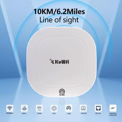 Outdoor 5.8GHz 10KM TDMA Gigabit Point To Point WiFi Bridge Kit with white square panel for reliable connectivity.