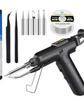 80W All In One Soldering Iron And Soldering Gun Kit With Ceramic Heater 10 In 1 Auto Soldering Set Includes Tips Solder Wire Desoldering Pump And Tweezers For Electronics Repair And DIY Projects
