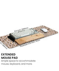 Leopard Print Large Gaming Mouse Pad For Home Office Desk Setup, Oversized 31.5 X 11.8 Inch Laptop And Keyboard Mat, Thick 3 mm
