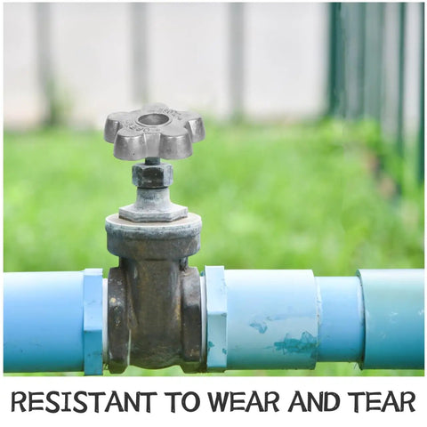 Gas Valve Handle Replacement Handwheel Set Built Tough Aluminum Alloy Hex Grip Knob for cylinder control, installed outdoors.