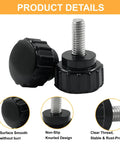 Heavy Duty Black Knurled Thumb Screw M4 X 10mm Threaded Hardware Fastener 10 Pack showing non-slip knurled design and clear thread.