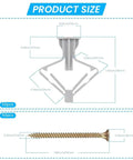 Heavy Duty Drywall Anchor Kit With Plastic Hollow Wall Anchors And Screws For Easy Safe Mounts In Drywall Ideal For Hanging Shelves Picture Frames TV Brackets And Light Fixtures, 50pcs size chart